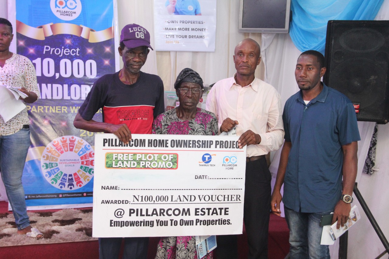 The 4 Winner of #100,000 Naira Land voucher each from Pillarcom Home