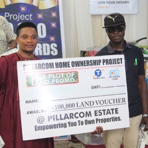 The Winner of #100,000 Naira Land voucher from Pillarcom Home