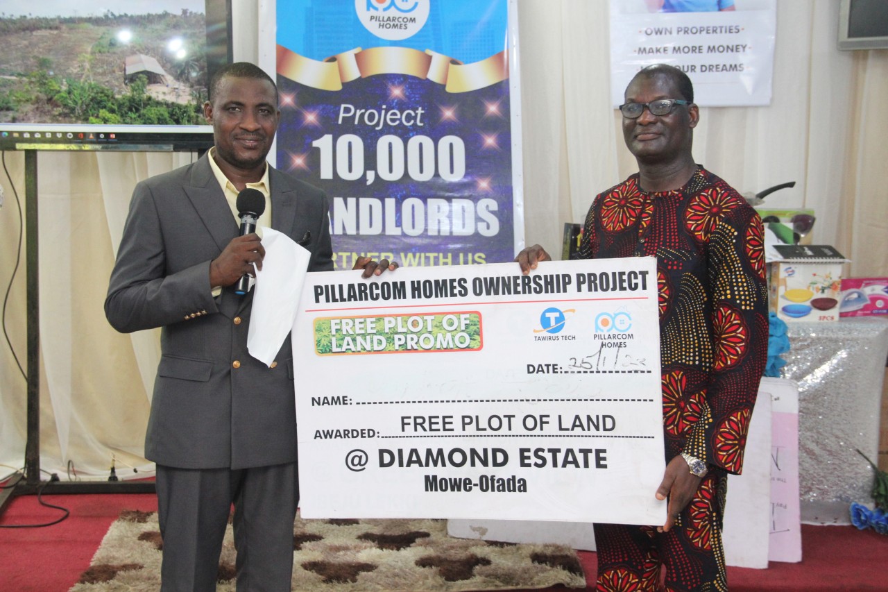 The winner of Free plot of land at Diamond Estate Mowe-Ofada from Pillarcom Homes.