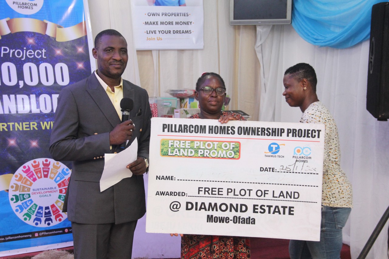 The winner of Free plot of land at Diamond Estate Mowe-Ofada from Pillarcom Homes.