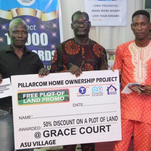 2 people won 50% discount on a plot of land at Pillarcom Homes