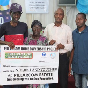 The 4 Winner of #100,000 Naira Land voucher each from Pillarcom Home