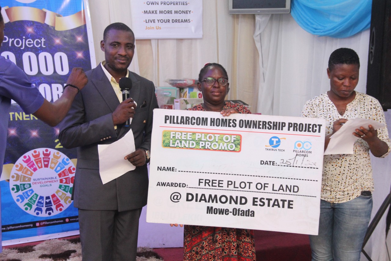 The winner of Free plot of land at Diamond Estate Mowe-Ofada from Pillarcom Homes.