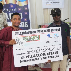 The  Winner of #100,000 Naira Land voucher each from Pillarcom Home